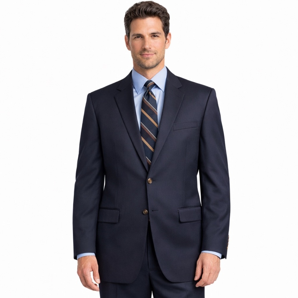 Joseph & Feiss Gold Blazer Mens 46 X Long Navy 100% Wool 2 Button Single Vent